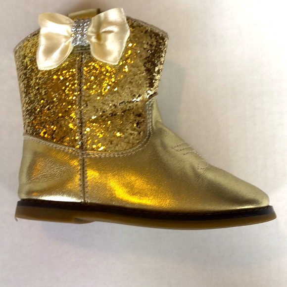 Kryssi Kouture Gold Glitter Cowgirl Boot, Size 8 - Picture 4 of 10